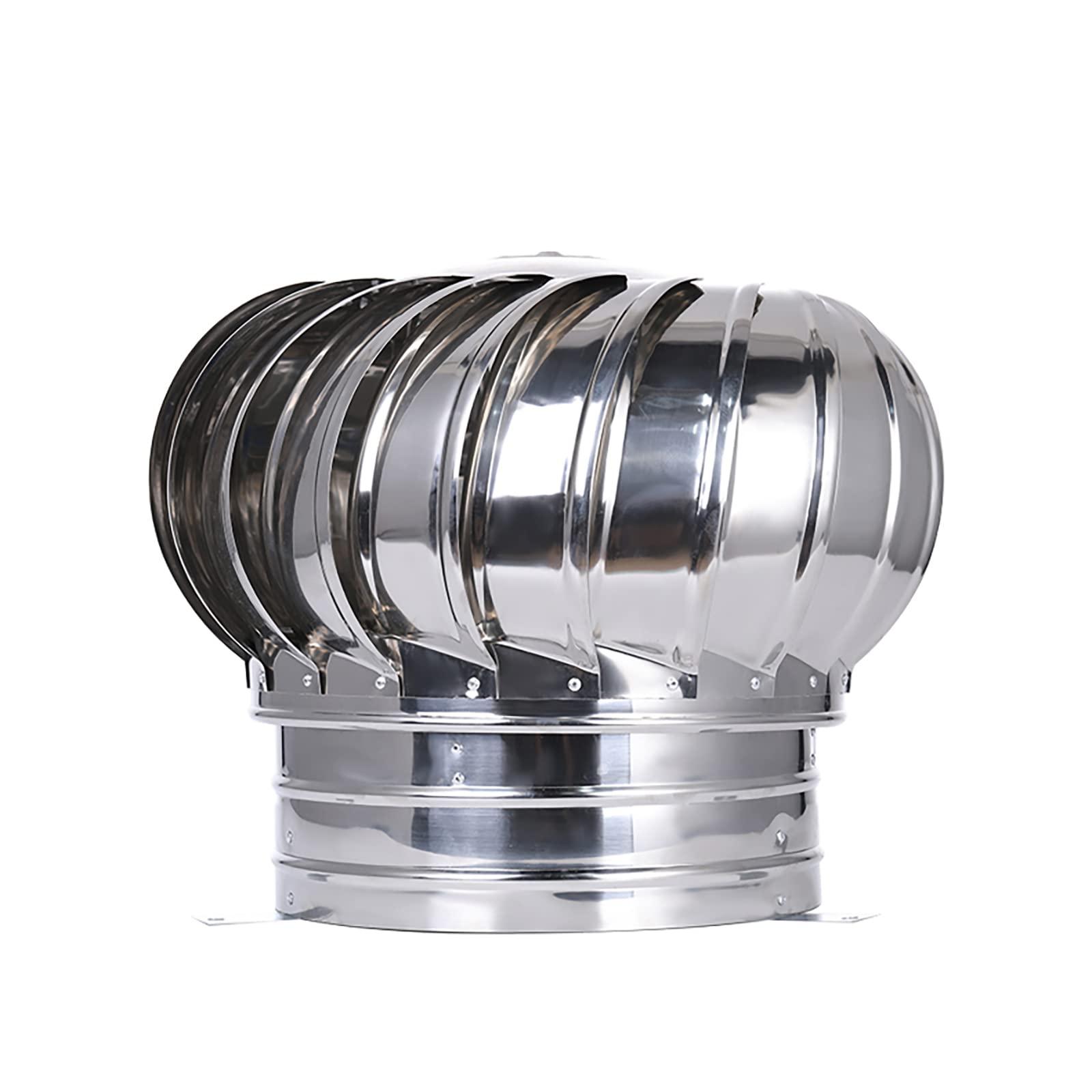 XLHWJCP XLHWJCP Rotating Chimney Cowl Roof Vents 304 Stainless Steel No Assembly Required Rainproof Fireplace Chimney Caps for Fireplace Kitchen Bathroom Garage Promotes air Circulation (200mm/7.8in)