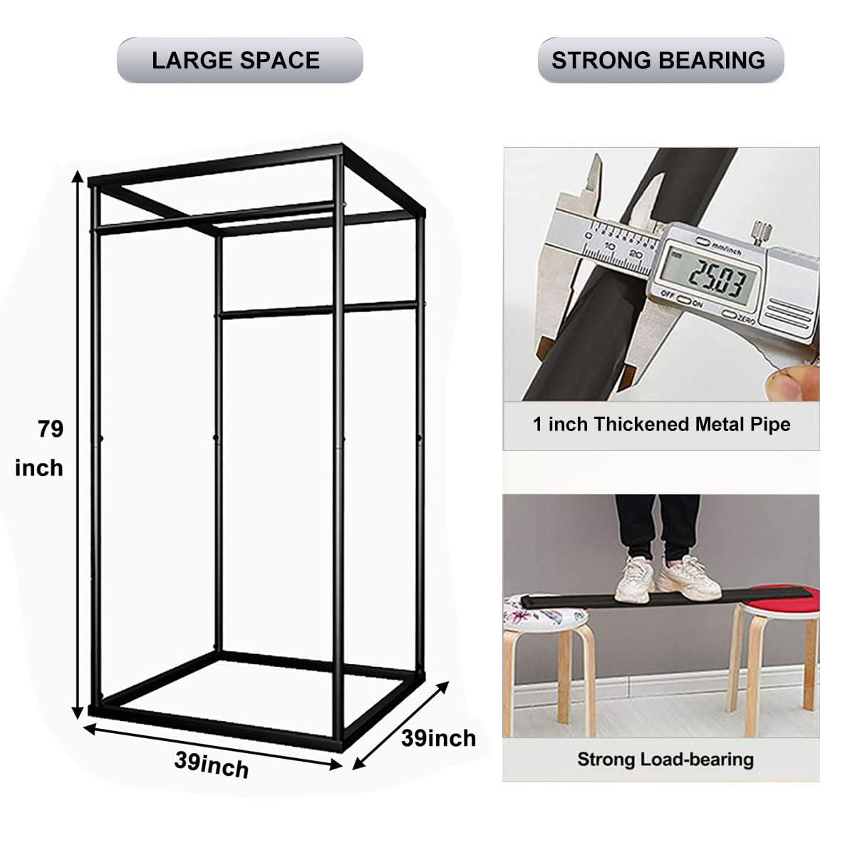 Pengfei Fitting Room, Portable Dressing Room Frame with Curtain and Hook, Changing Room for Clothing Store, Boutiques, Office, Temporary Privacy Space, Easy to Assemble, White, 39x39x79 inch