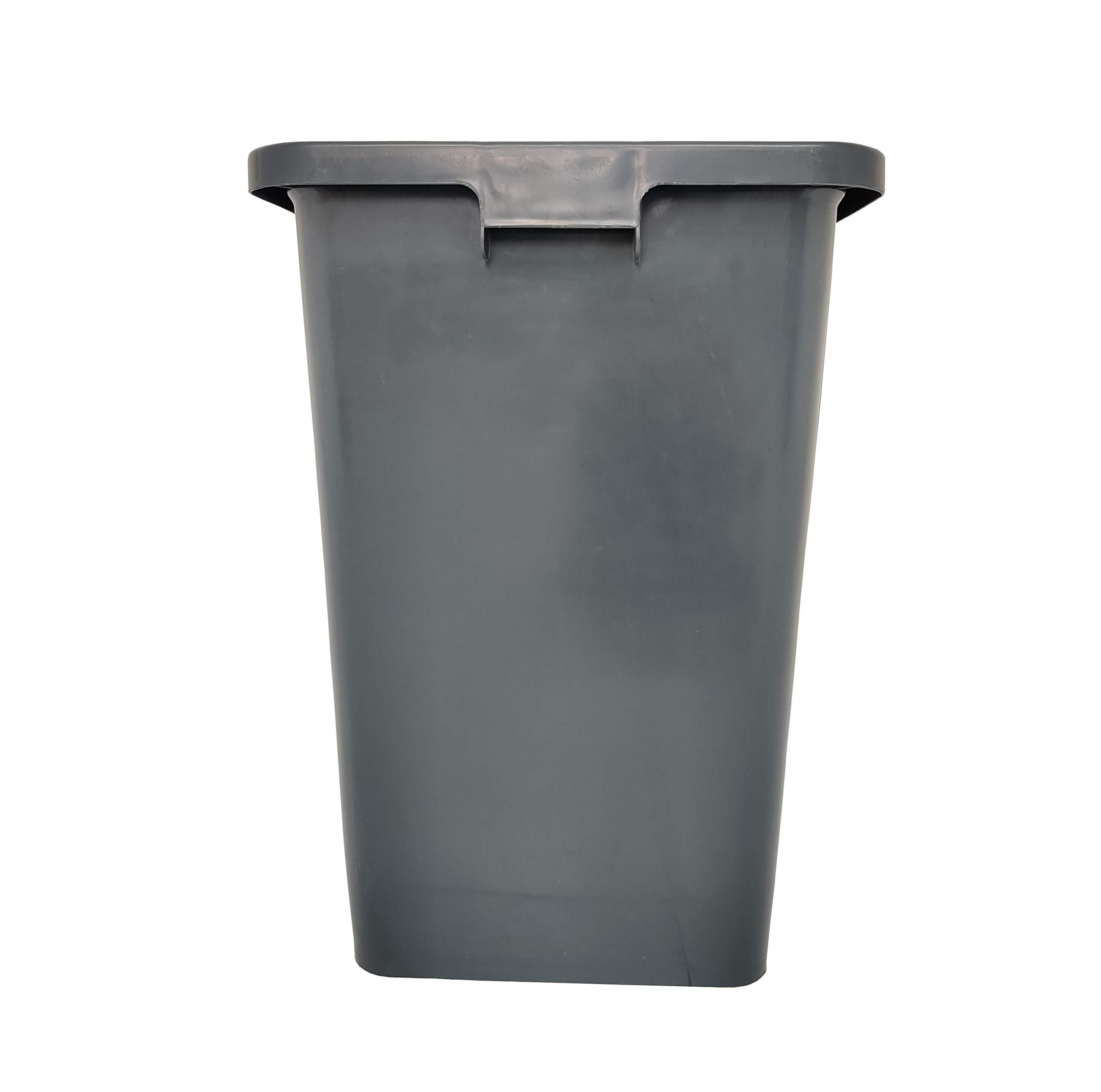 FixtureDisplays FixtureDisplays 26 Gallon Square Grey Trash Can Garbage Waste Bin Container Heavy Duty Receptacle 19.3x19.3x26 SKU 15052-NF