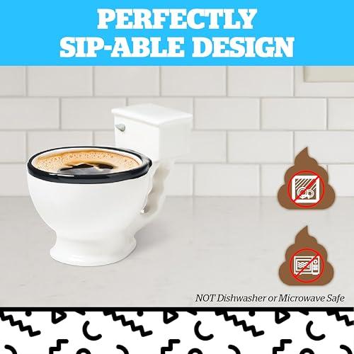 BigMouth Inc BigMouth Inc Toilet Mug - Funny Coffee Cup for Men, Women - Novelty Toilet Bowl Mug - Hilarious Gag Gift for Holidays, Birthday, Secret Santa Party - Ceramic Bathroom Mug for Home, Office - 12 Oz