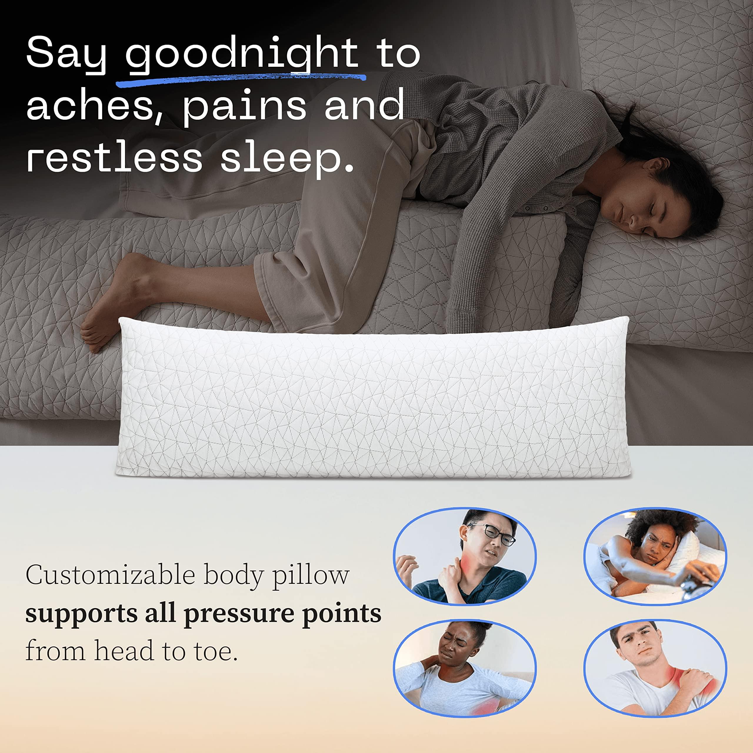 Coop Home Goods Coop Home Goods Original Adjustable Body Pillow, 20x54 Long Pillow for Back, Shoulder, Hip and Knee Support, Side Sleeper Body Pillows for Adults with Memory Foam & Washable Cover