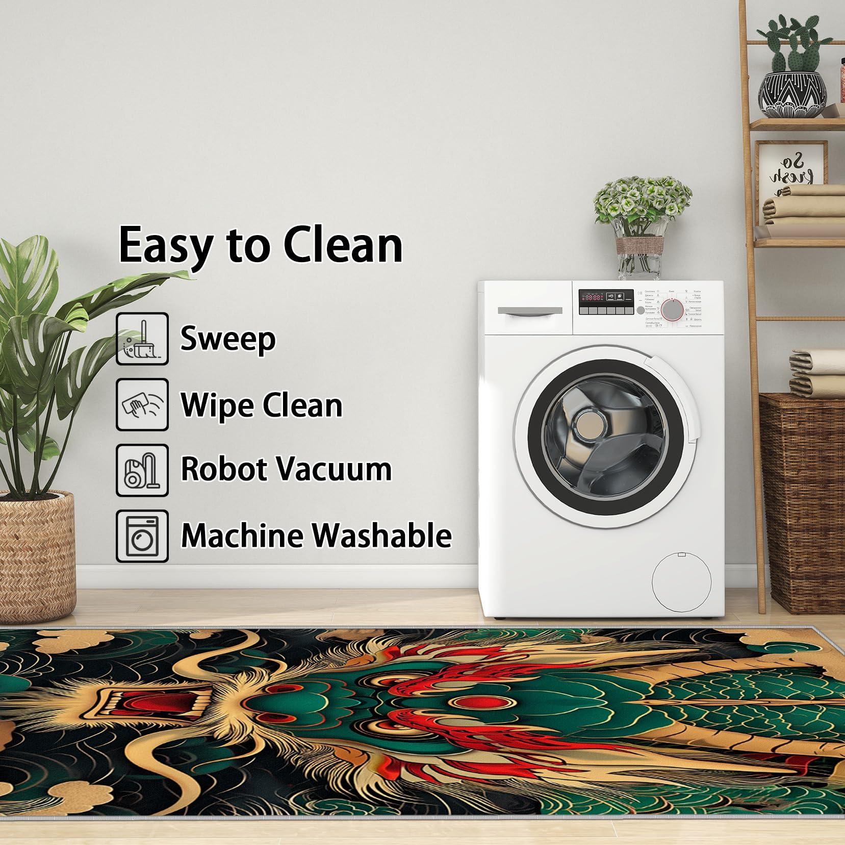 SherAvant SherAvant Chinese Dragon Decor - 6x8 Rug - Chinese Dragon Rug - Japanese Oriental Area Rug - Mythical Fantasy Animal Rugs - Asian Style Carpet - Home Decor