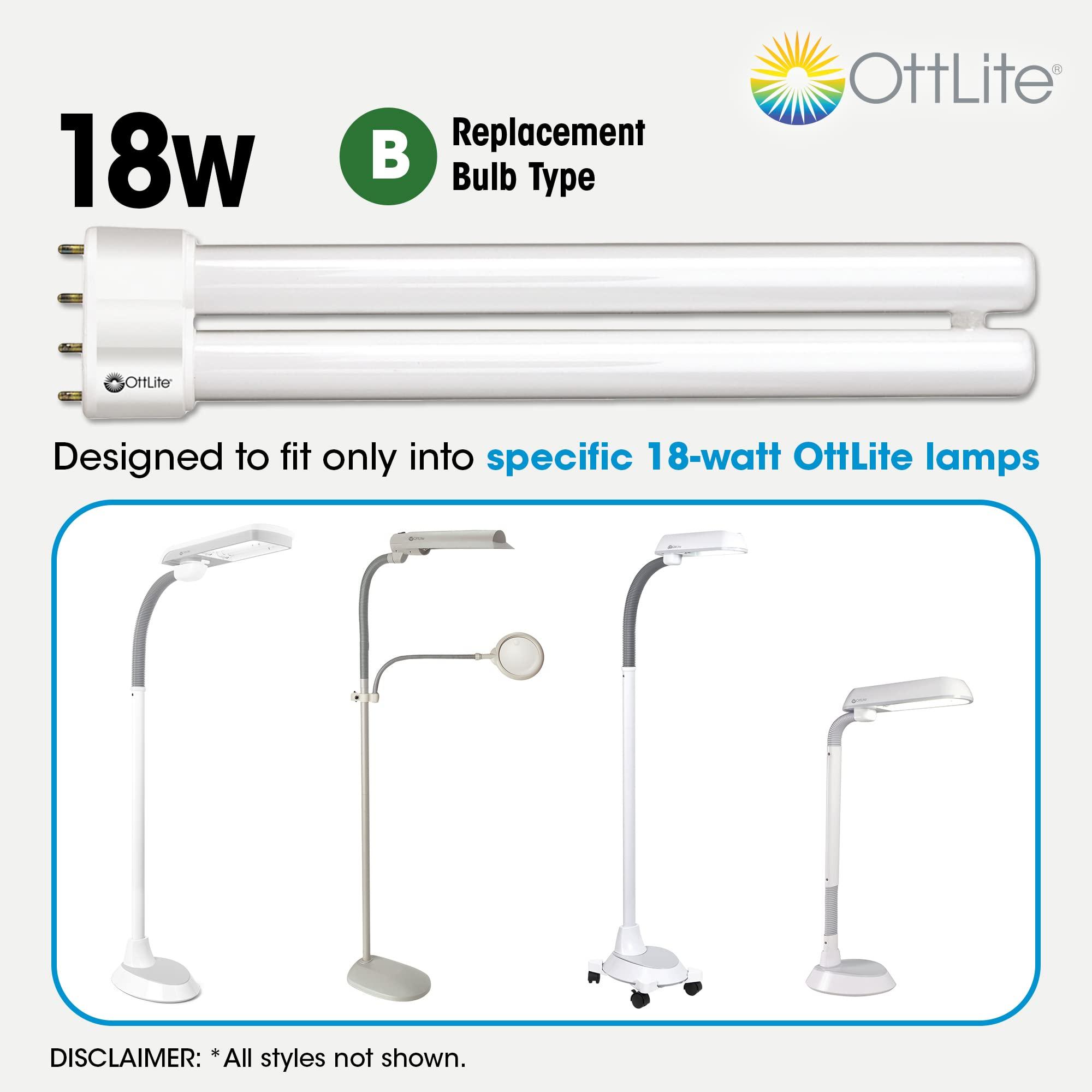 OttLite OttLite 18W Replacement Tube Light Bulb - Compact Fluorescent Light Bulbs Replacement - Bright Natural Daylight for Bedroom & Living Room - Low Heat & Glare Type B Light Bulb for Reduced Eyestrain