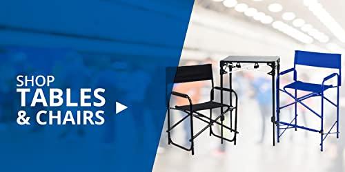 E-Z UP E-Z UP Tall Directors Chair, Seat 31” High, Padded Armrests and Storage Bag, Black