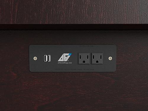 AFI AFI, Chelsea Mid-Century Modern Queen Solid Wood Murphy Bed Chest with Mattress in Espresso