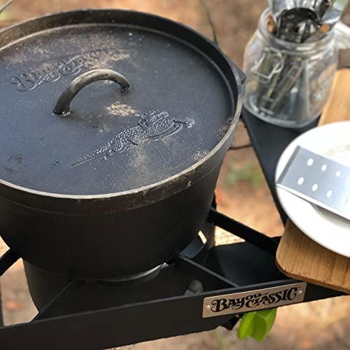 Bayou Classic Bayou Classic Cast Iron Dutch Oven w/ Fry Basket Features Flanged Camp Lid Perforated Aluminum Basket Stainless Coil Wire Handle Grip, 20-qt Perfect For Frying Fish Chicken Shrimp & More