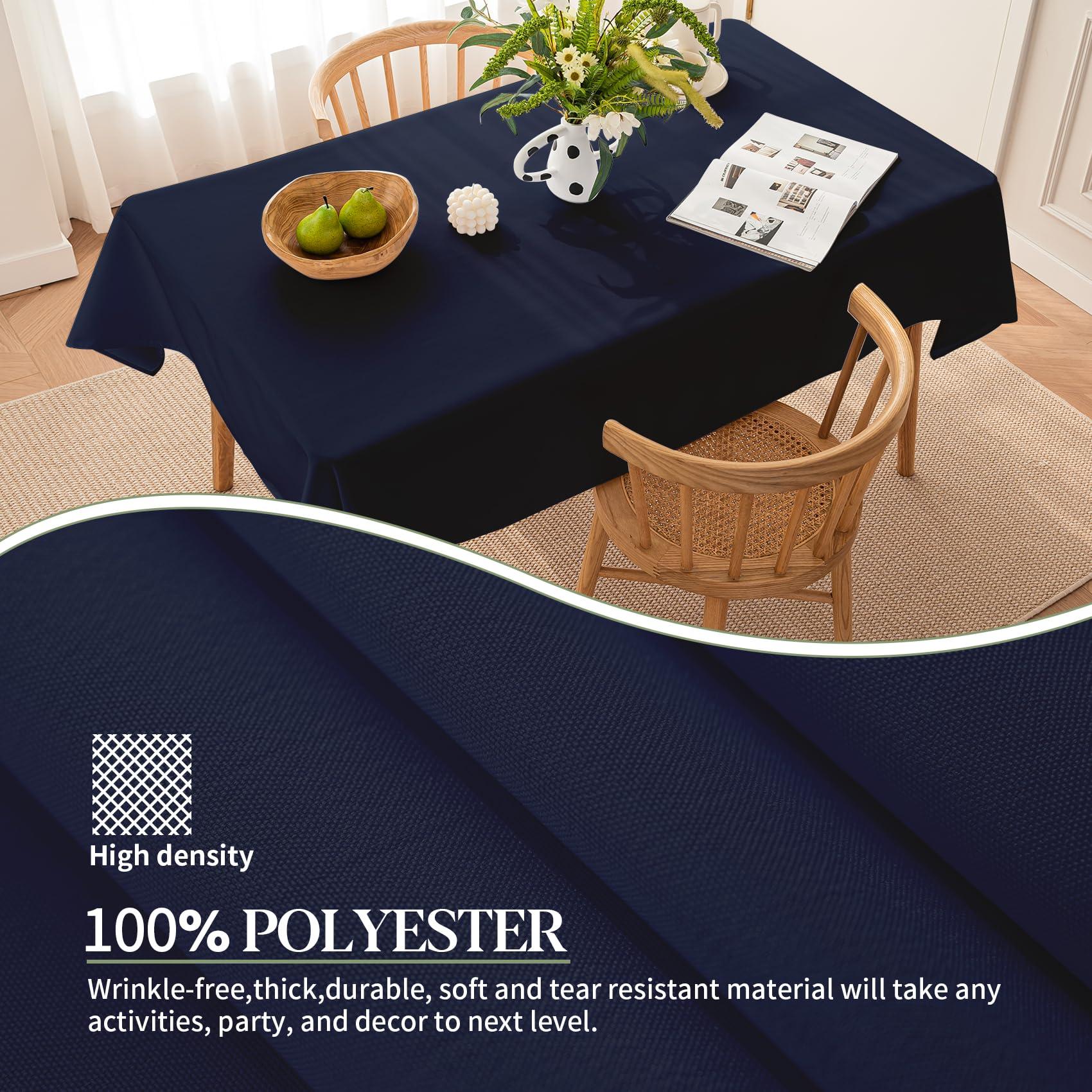 BYDOLL BYDOLL Table Cloth Navy Blue 54x54 Inch Tablecloth for 4 Foot Square Tables Outdoor Washable Wrinkle Free and Spillproof Polyester Tablecloth for Festival Camping Picnic Party Cover