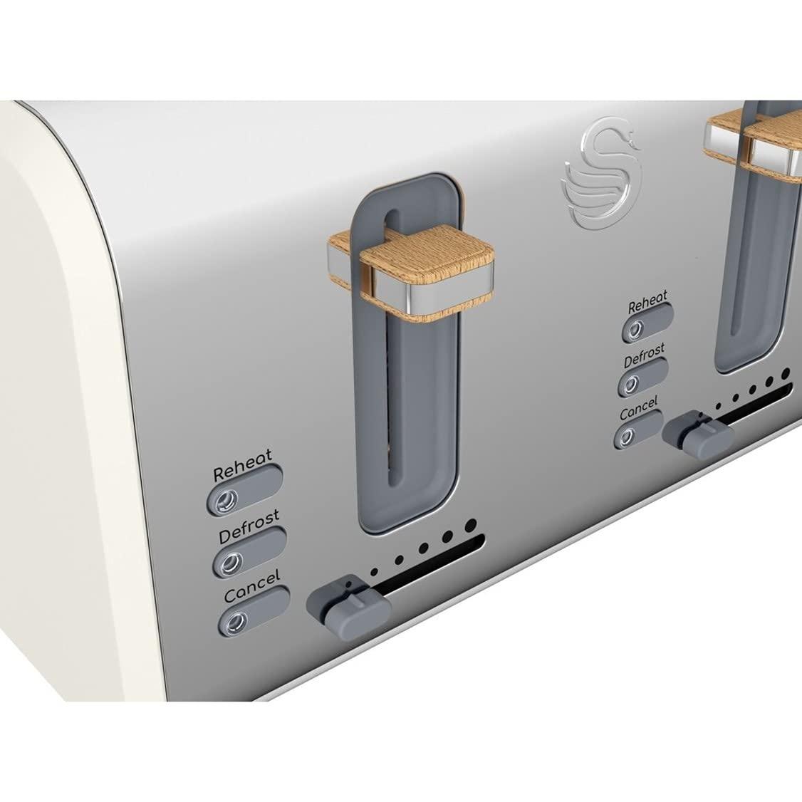 Swan Swan ST14620WHTN Nordic Toaster, 7.9\"x13\"x11.4\", Cotton White