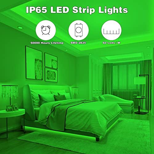 iNextStation iNextStation 12V LED Light Strip IP65 Waterproof Green LED Strip Lights 16.4ft/5m Cuttable 300 SMD 2835 LED Tape Flexible Led Lights for Bedroom Outdoor Indoor Decor (Power Adapter not Included)
