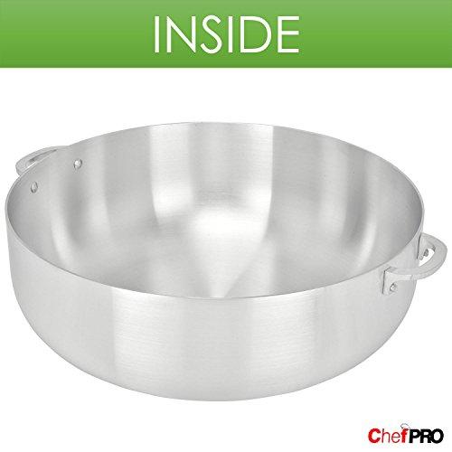 Prochef ALUMINUM CALDERO STOCK POT by Chef Pro, Durable Aluminum, Superior Cooking Performance for Even Heat Distribution, Perfect For Large/Small Groups, Riveted Handles, Commercial Grade, 28.4 Quart