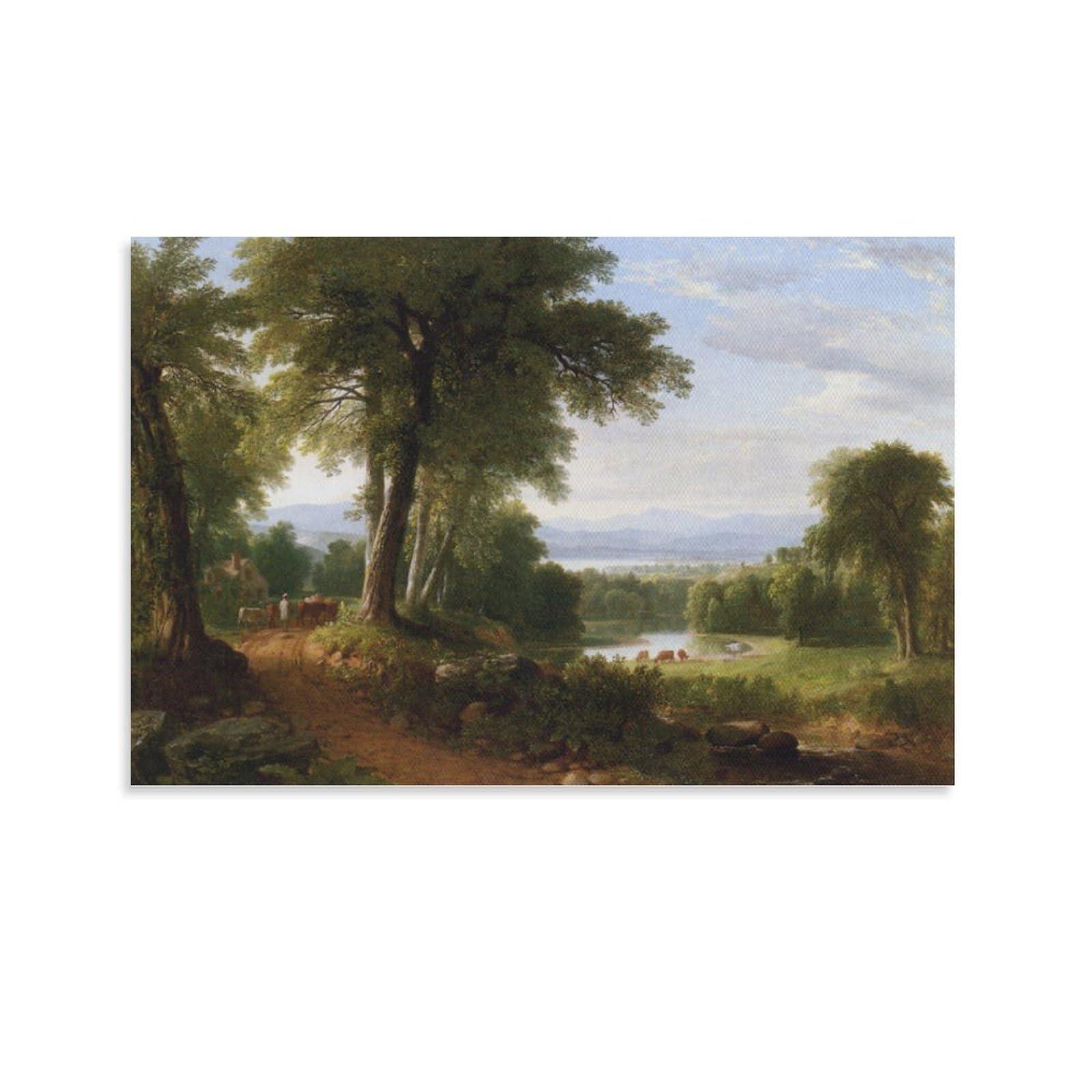 LUDU LUDU Poster Printed by Asher Brown Durand Hudson River School After A Summer Shower Canvas Wall Art Prints Poster Gifts Photo Picture Painting Posters Room Decor Home Decorative 08x12inch(20x30cm)