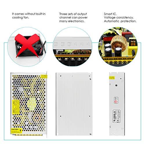 Aclorol Aclorol 5V 40A 200W Power Supply 110V / 220V AC to DC 5V 40amp Universal Power Converter Transformer Driver Adaptor for WS2812B WS2813 2812 LED Strip Pixel CCTV Camera Security System Laptop Project