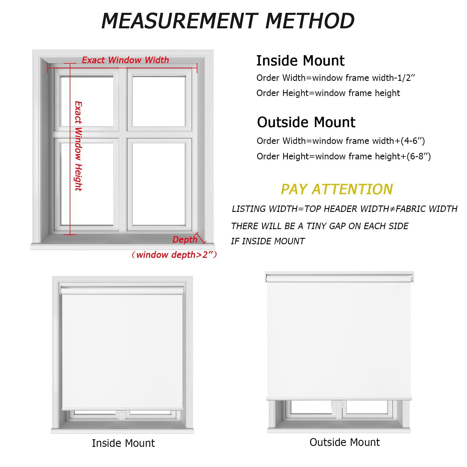 TINFONBLY Cordless Roller Blinds for Windows- Fabric Total Blackout Shades for Light Blocking, Heat Insulating, Easy Lift Bottom Up Blinds with Custom Mini and Large Size, Size 71" W x 60" H, Gray-Blackout