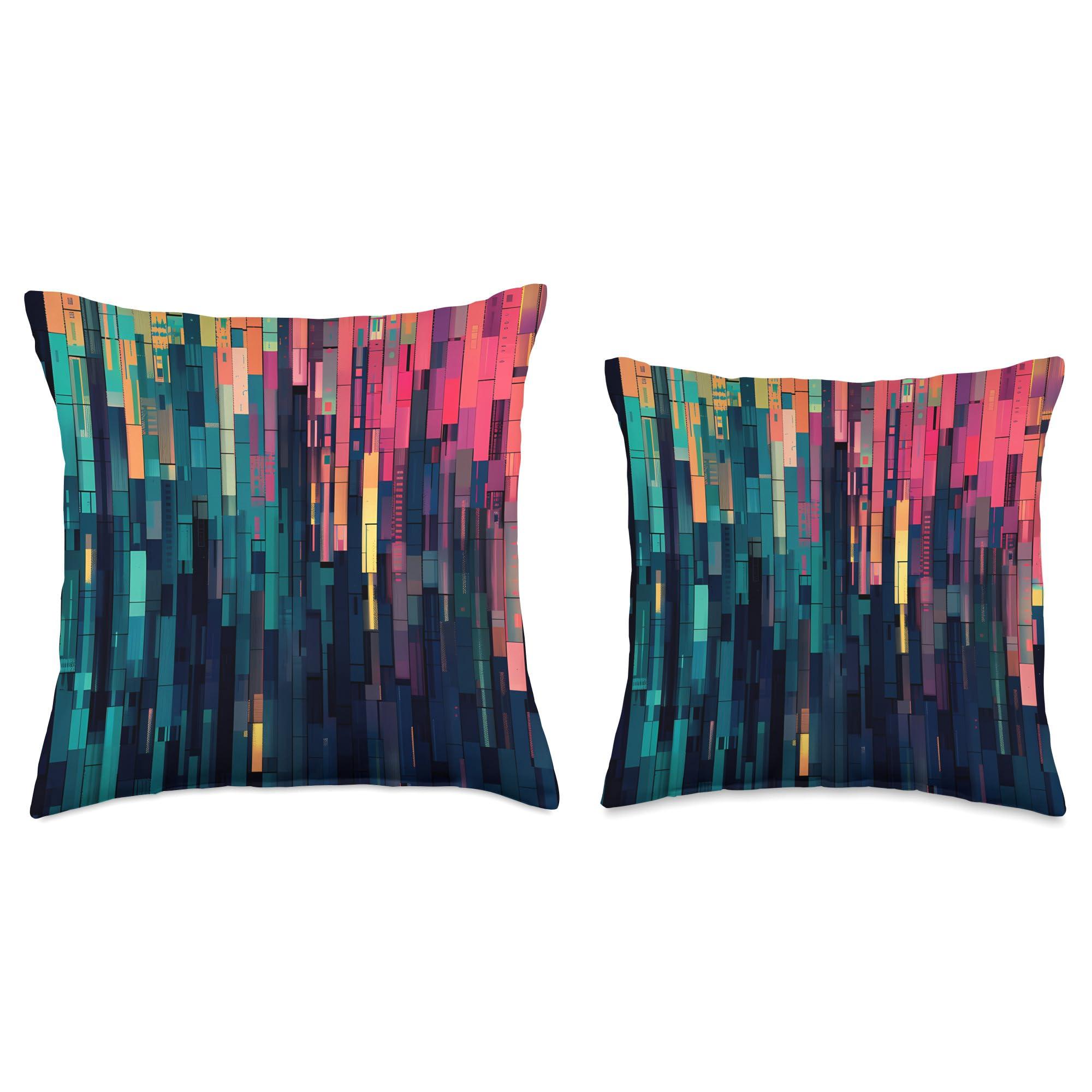 Modern Aesthetic Design Studio Retro Pixel Aesthetic Design Throw Pillow