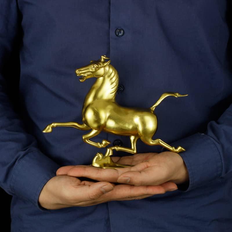 NILEEBUKER NILEEBUKER Galloping Horse Treading on a Flying Swallow Statue Gold Brass Chinese Famous Sculpture Art Replica
