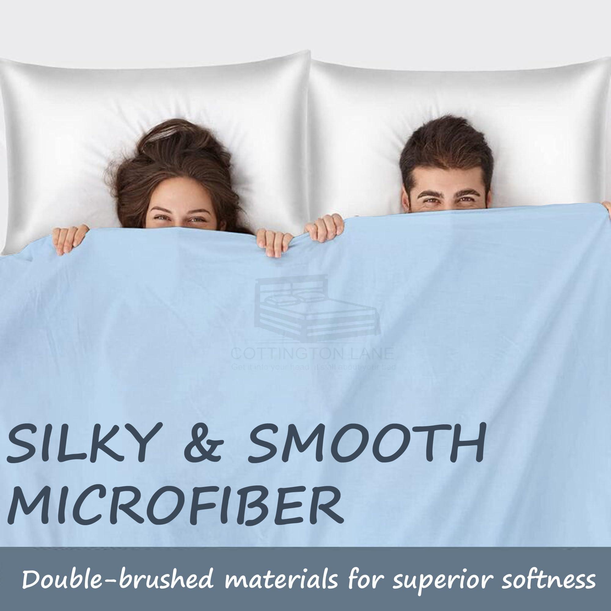 Cottington Lane Split King Sheet Set For Adjustable Bed-Hotel Luxury 1800 Bedding Sheets & Pillowcases-5 Piece Split Sheet Set-Split King Sheets-Twin Xl Split King Sheet Sets-Easy Care-5 Piece(Split King, Light Blue)