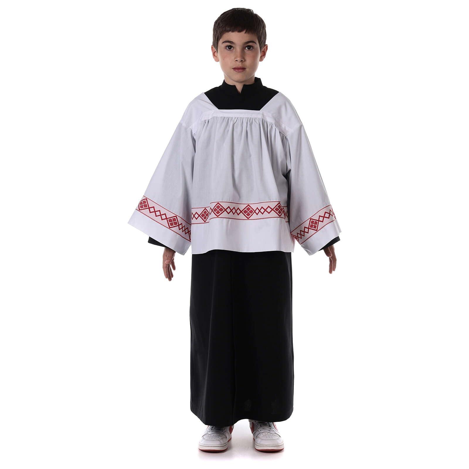 Holyart Holyart Server Surplice and Black Cassock, 120 cm (47 inc.)