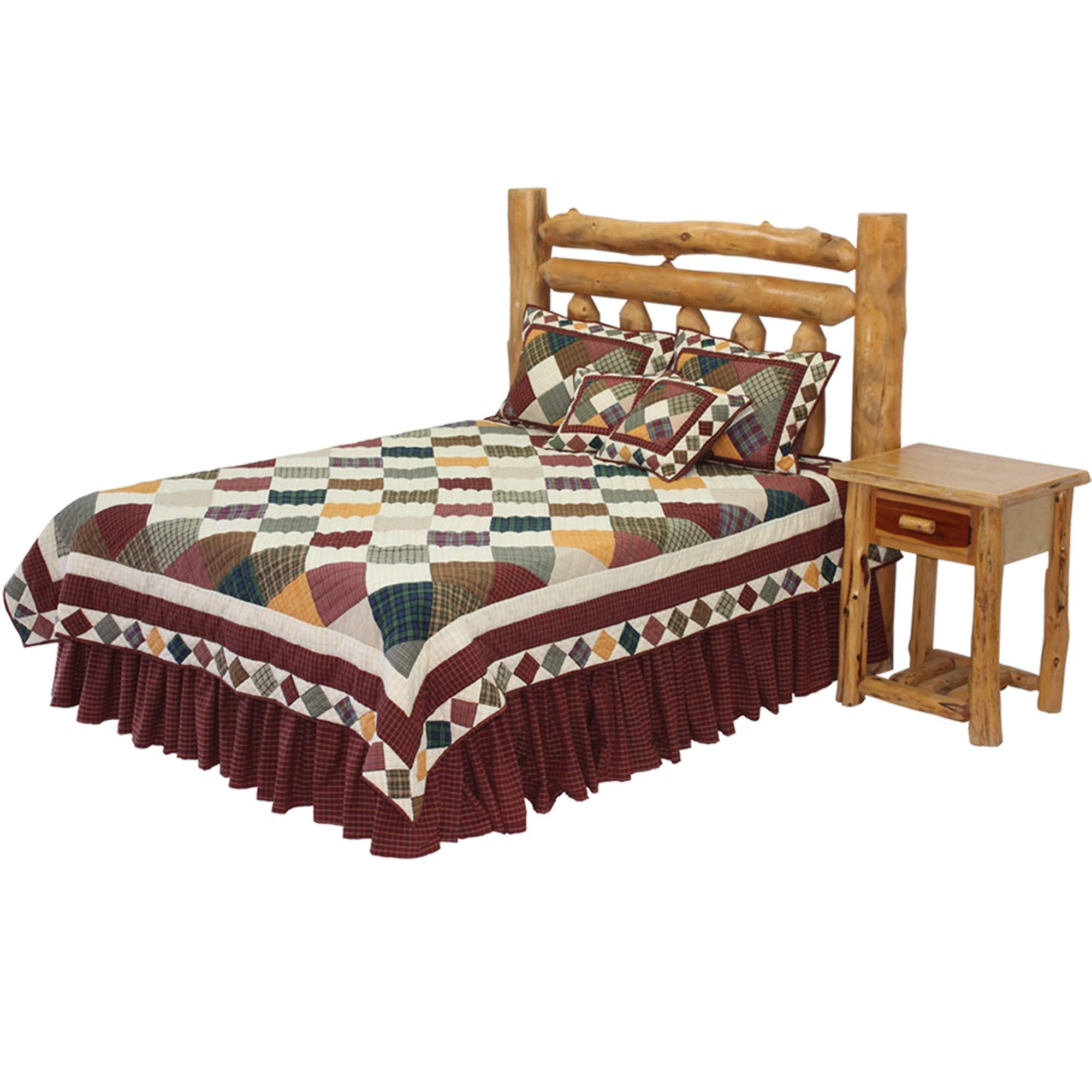 Patch Magic Rustic Ambers Twin Quilt (65\" Wx85 L), Hand-Cut and Patchwork Cotton Fabric Blocks