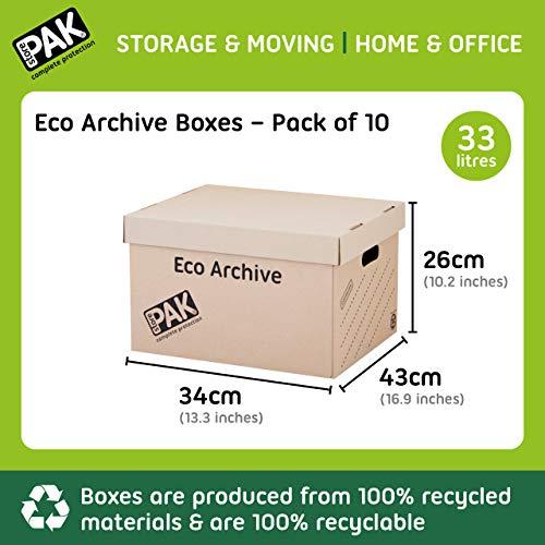 StorePAK StorePAK Eco Archive/Storage Cardboard Boxes & Lids Pack of 10. Flat Packed & Easy to Assemble. Good for Home Storage, Office & Moving House