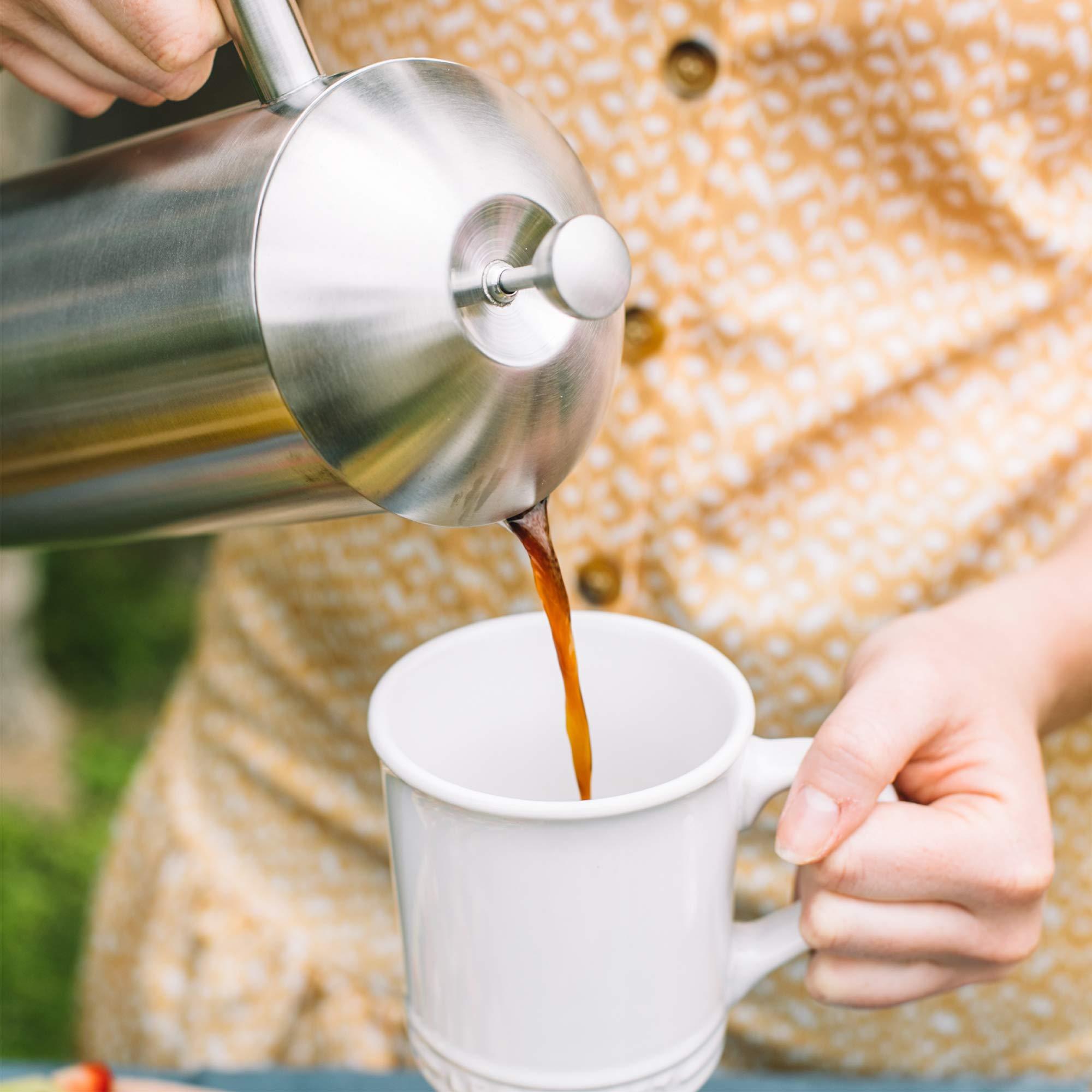 Frieling Frieling Double-Walled Stainless Steel French Press - 23 Oz Brushed Insulated Coffee Maker - Portable Metal Coffee Pot