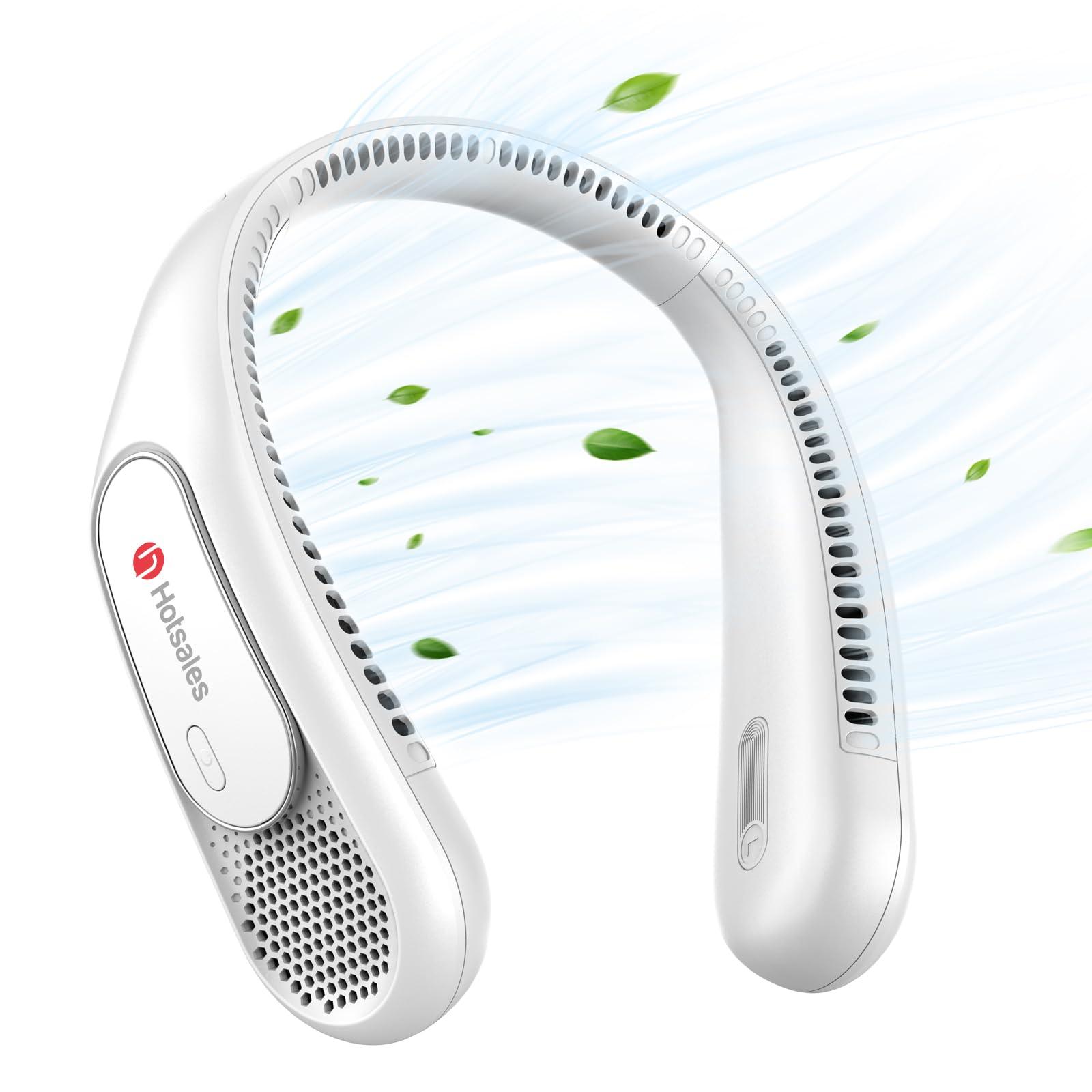 Hotsales Hotsales Neck Fan, Hands Free Bladeless Neck Fans Portable Rechargeable, 6000 mAh Battery Operated Wearable Personal Fan, Cooling Neck Fan, 3 Speeds, USB Fan Gifts for Men, Women, Travel, Outdoor