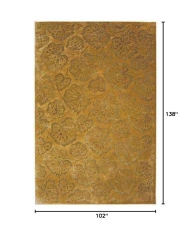 Safavieh MARTHA STEWART x SAFAVIEH 8'6" x 11'6" Toffee MSR3260D Handmade Geranium Leaf Wool & Viscose Area Rug