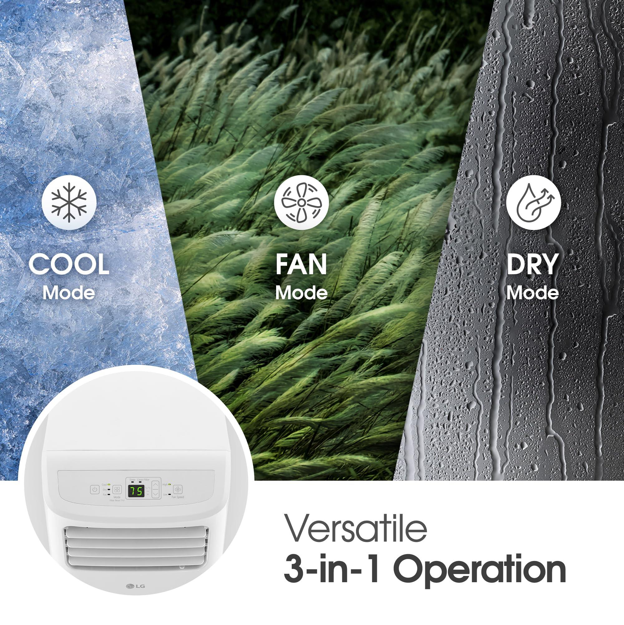 LG LG LP0524WFR Portable Air Conditioner w/Remote, Cools 150 Sq.Ft, Quiet Operation, 115V, 5,000 BTU (7700 ASHRAE), White