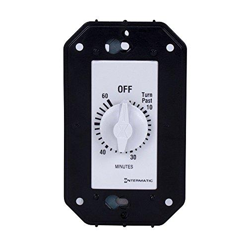 Intermatic Intermatic FD60MWC 60-Minute Spring-Wound In-Wall Countdown Timer Switch for Auto-Off control of Fans and Lights, White