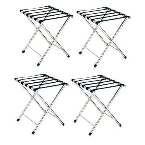 FWPDSDD Luggage Racks for Suitcases - Suitcase Stand for Guest Room Folding - Stainless Steel Suitcase Holder Stand, Luggage Storage Shelf for Hotel Home Guest Room Bedroom (Size : 4pcs)