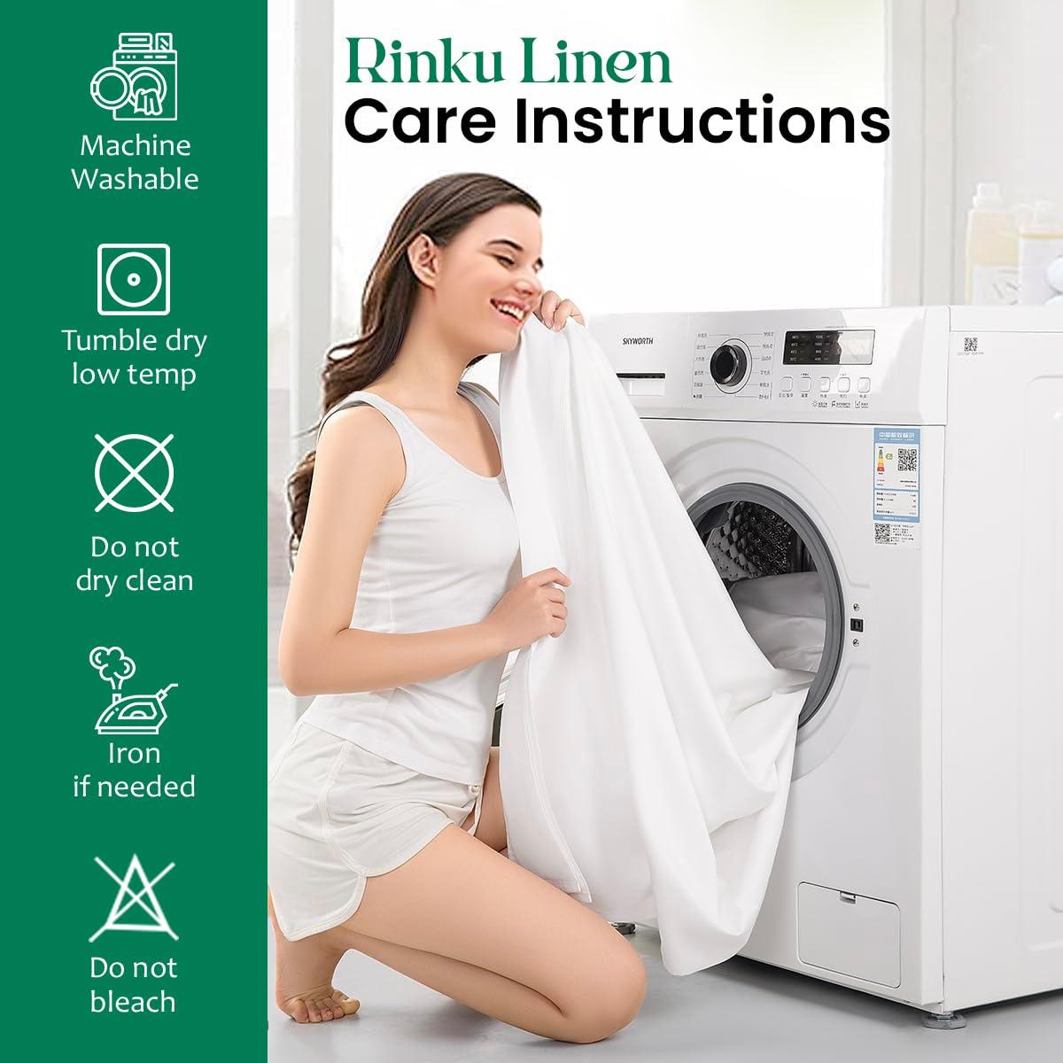 Rinku Linen Rinku Linen Heavy Fabric Sheet Set Queen Size (60\" x 80\") Light Blue Solid Egyptian Cotton Sheet Set 15\" Pocket 1500 Thread Count