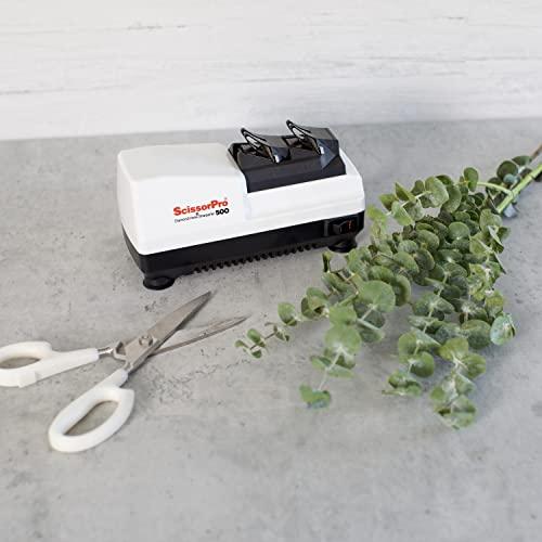 Chef’sChoice Chef's Choice Scissorpro Electric Professional with Diamond Hone Features Precise Angle Guides Sharpens a Variety of Household Scissors, 2-Stage, White