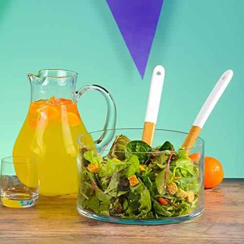 ARTLAND Artland 9.5\" Round Glass Bowl, Clear | Fruit and Salad Bowl, Centerpiece Serving Bowl - Ingredient Mixing Bowl | Cylinder Shape - Glass Storage Container | Dishwasher Safe