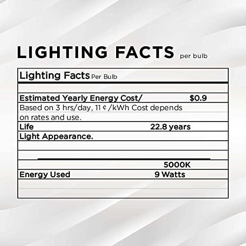 SLEEKLIGHTING SLEEKLIGHTING GU24 LED Light Bulb, 2 Prong Light Bulb - Dimmable,9 WATT, Twist Lock Base, Replacing CFL Ceiling Lights, 5000K Daylight White, 240 Degree, UL Listed - 4 Pack
