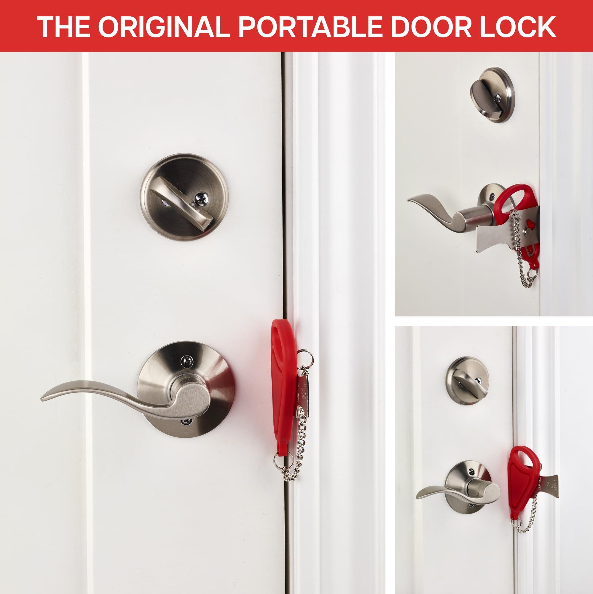 Rishon Enterprises Inc. Addalock The Original Portable Door Lock for Travel & Home Security, Durable 1-Piece Door Latch Lock for Houses, Apartments, Hotels, Motels, Dorms & AirBnBs - Lock The Door & Stay at Home or Away
