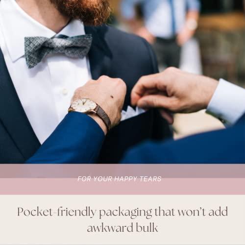 PureRejuva Wedding Tissues Packs For Guests- Set of 40- For Your Happy Tears Tissues- Wedding Favors for Guests Frosted-Paper Bulk Individual Tissue Packs & Items for Wedding Welcome Bags by PureRejuva