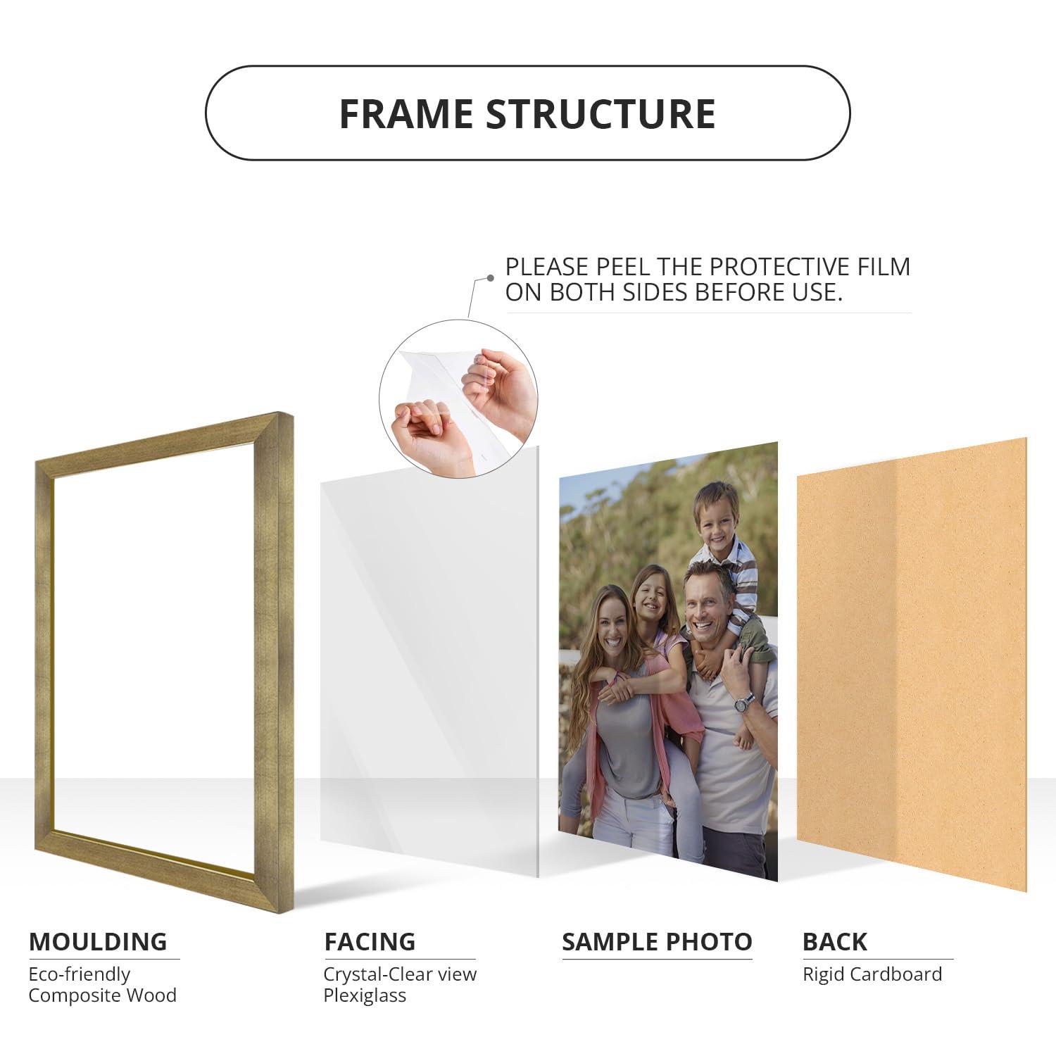 wallsthatspeak wallsthatspeak 18x27 Gold Picture Frame for Puzzles Posters Photos or Artwork, Set of 4