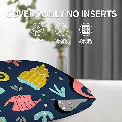 IBILIU IBILIU Cartoon Sea Animals Pillow Covers 26x26 Inch Set of 2,sea horse sea shells fish ocean animals Polyester Throw Pillow Cases Cushion Covers for Bedroom,Sofa,Couch - No Insert