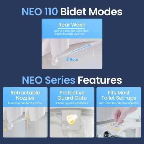 LUXE Bidet LUXE Bidet NEO 110 - Fresh Water Non-Electric Bidet Attachment for Toilet Seat, Adjustable Water Pressure, Rear Wash (White)