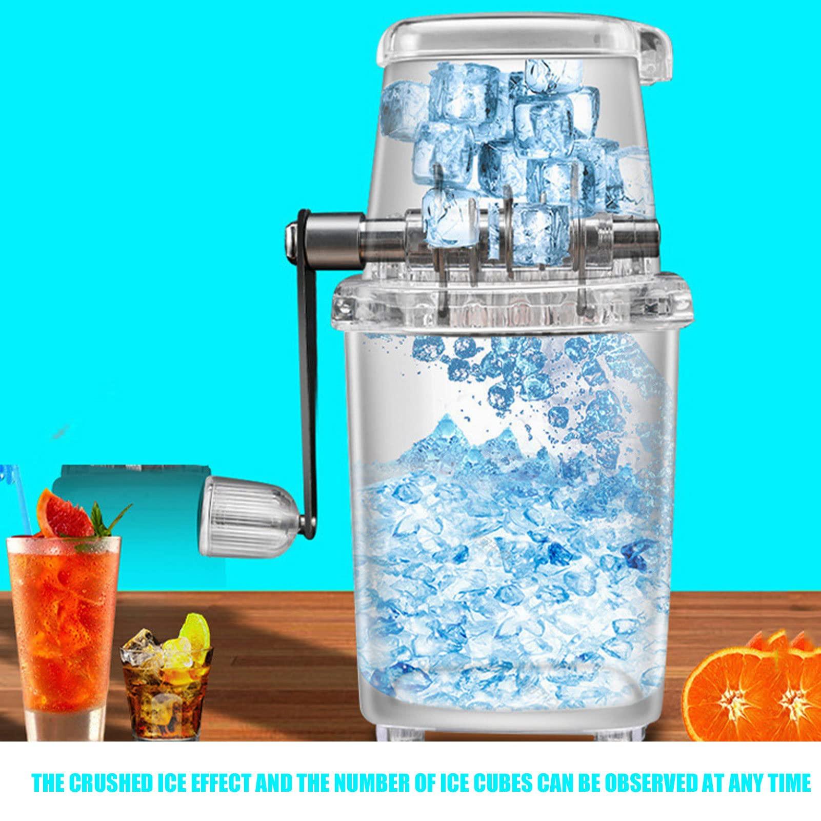 flexman FLEXMAN Manual Ice Crusher, Portable Shaver Hand Crank Speed Shaved Ice Snow Cone Machine for Snow Cones, Slush, Margaritas, Fun Drinks (Transparent)