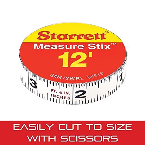 Starrett Starrett Tape Measure Stix with Adhesive Backing - Mount to Work Bench, Saw Table, Drafting Table - 1/2" x 12', English Metric, Right-Left Reading - SM412WRL