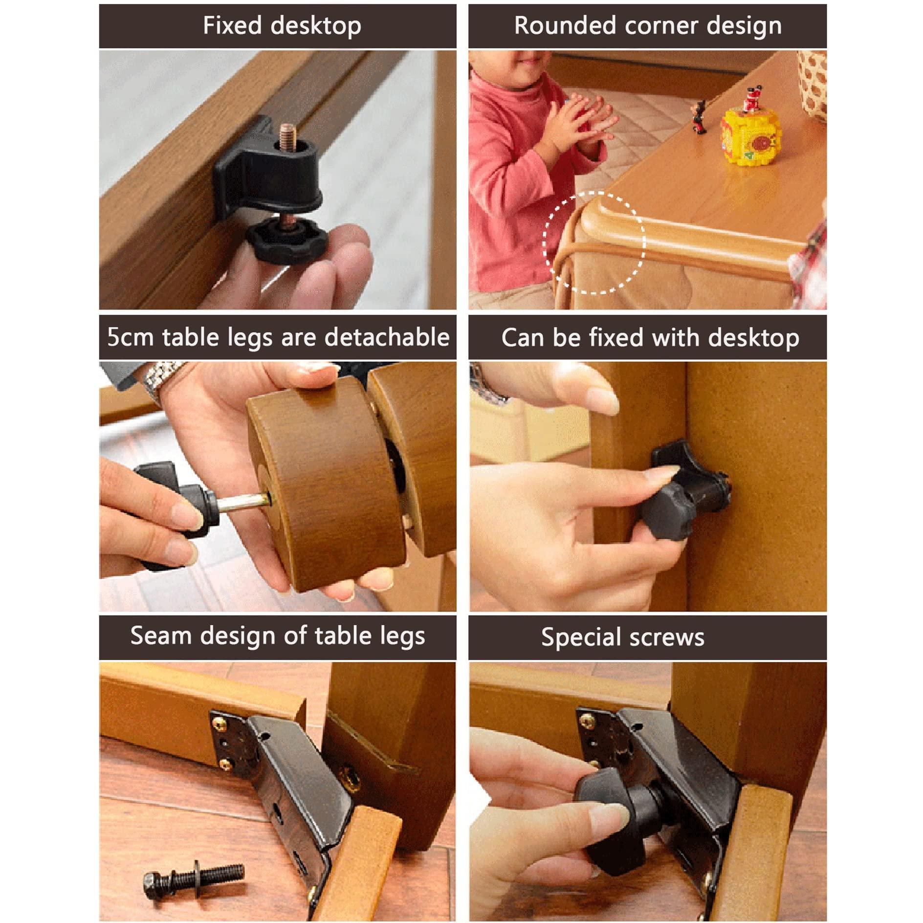 Leaceuv Japanese Desk Kotatsu Table with Heater,Drawing Table for Floor & Bed,with Plush Blanket,Computer Writing Desk,House Bay Window Low Tables Heating Futon Coffee Tea Table,Easy to Assemble (Size : 80x8