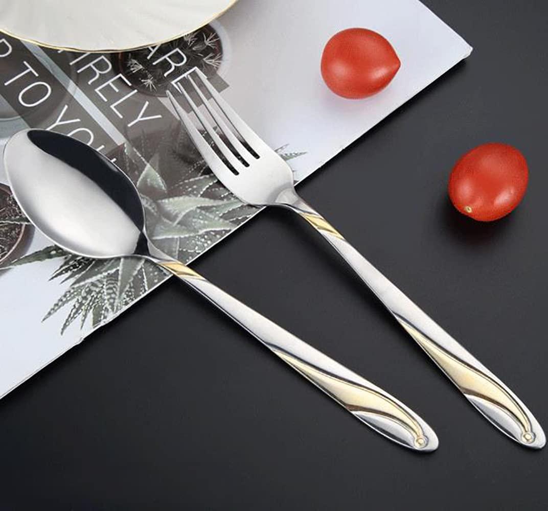 TWEE Gold Silverware Set 24 Piece Cutlery Set for 6 Premium Stainless Steel Flatware Sets Include Teaspoons Knifes Forks and Spoons Home Kitchen Restaurant Hotel Tableware Utensils Set