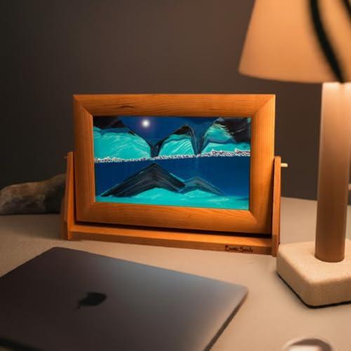 Exotic Sands Exotic Sands - Moving Sand Art Picture American Made Quality - Lg11 Large Alder Frame (Ocean Blue) Bubble Motion Falling Sand. Oprah\'s Favorite Things, Unique Christmas Gifts