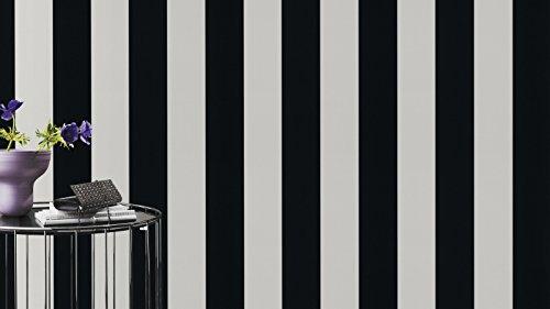 Rasch Rasch, “Just Me” Paper Wallpaper, Graphic Design, Striped, Black and Cream/White Colour, 286694