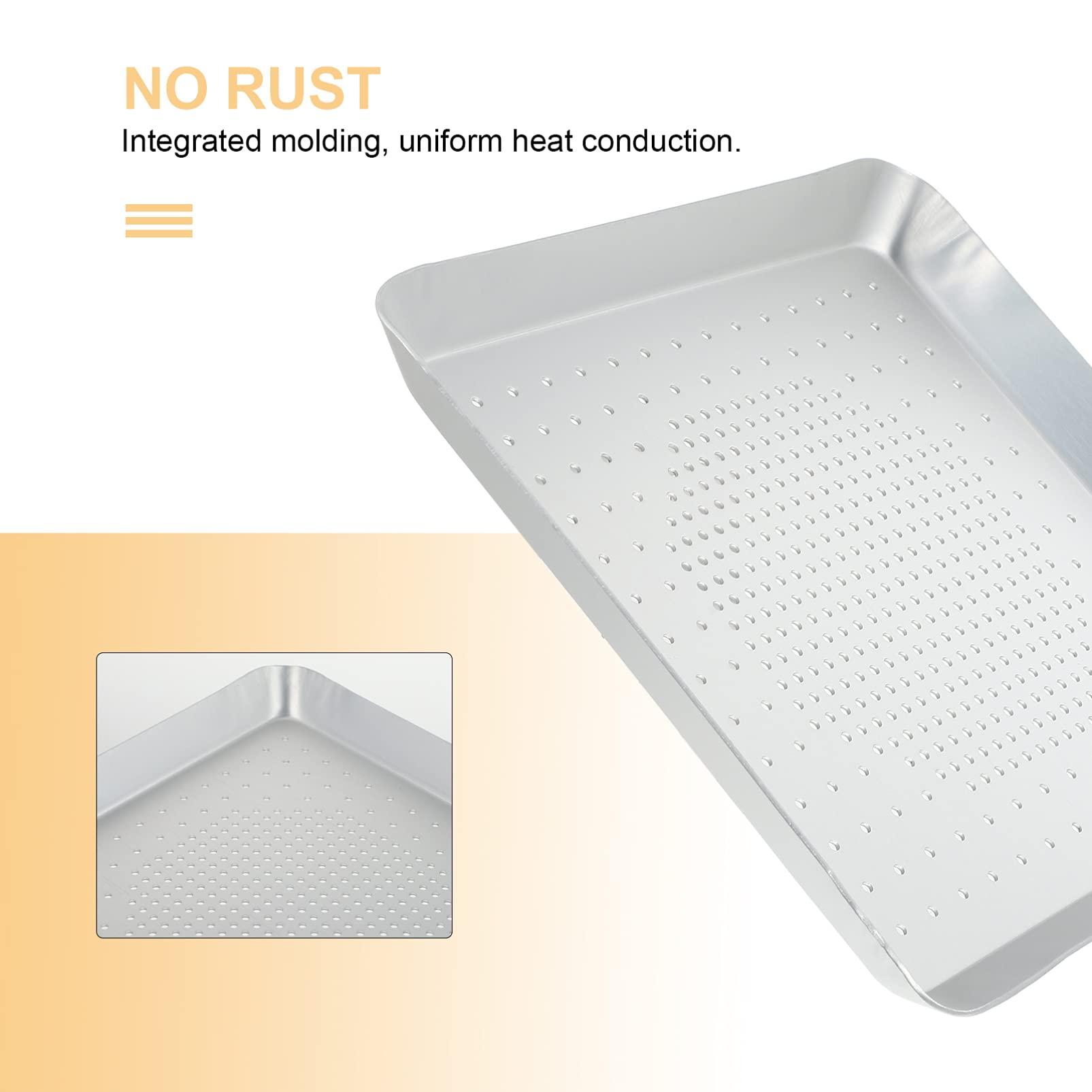 Yardwe YARDWE Pizza Baking Tray Pizza Bakeware, perforated Aluminum Sheet Pan 9 Inch Pizza Tray Pizza Pan with Holes Square Nonstick Bakeware for Oven Baking Pizza, french Fries Pizza Pan Oven