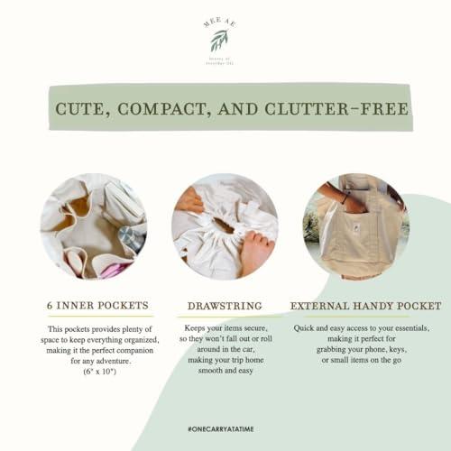 MEE AE MEEAE - Sustainable Drawstring Canvas Bag, Durable XL Tote, Reusable 14oz Bag