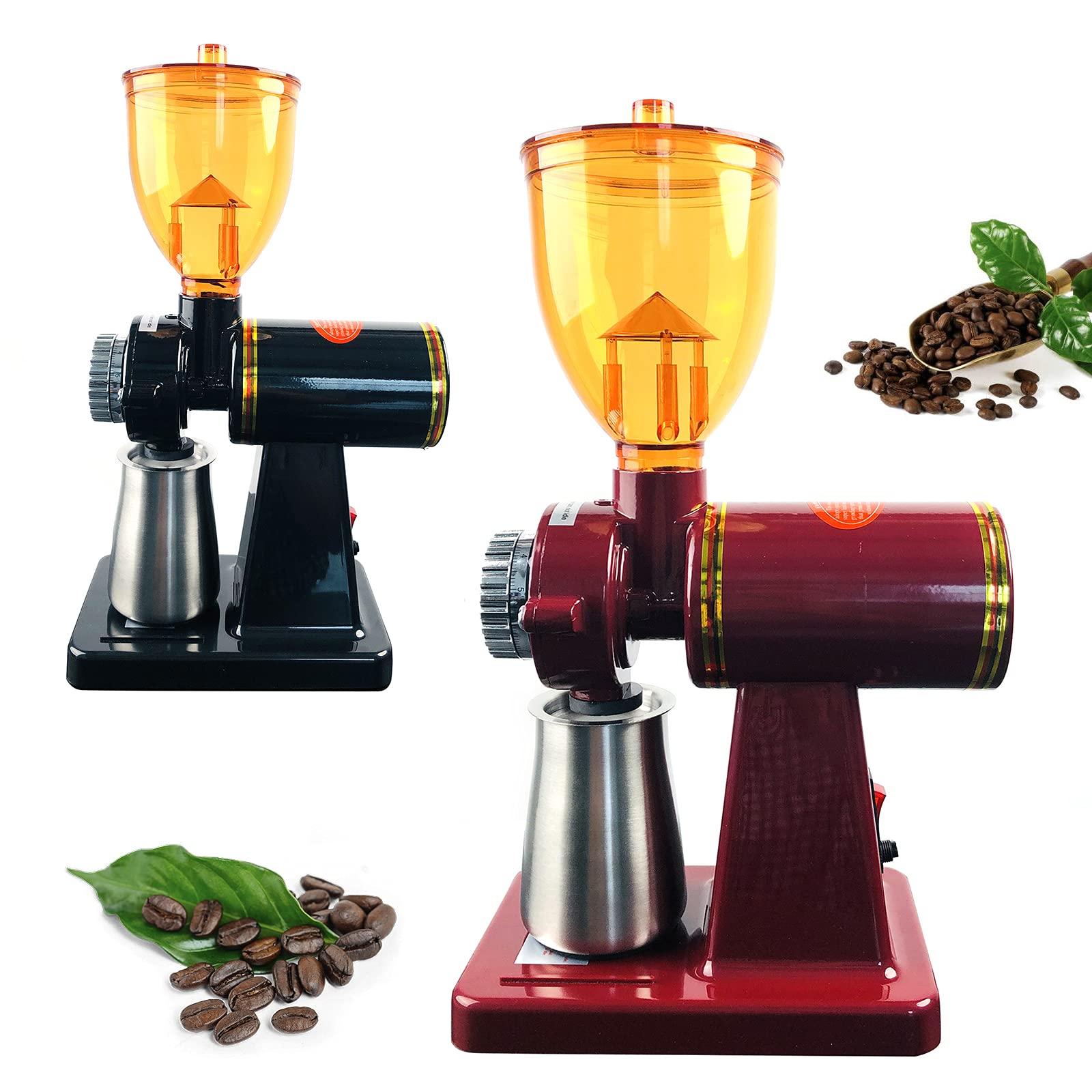 Eapmic 250g Commercial Coffee Grinder Electric Grain Mill Grinder Automatic Burr Coffee Grinder Machine Coffee Bean Grinder Mill Espresso Bean Grinder Machine Household Coffee Bean Grinder (Red)