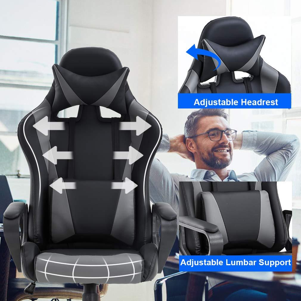 BestOffice PC Gaming Chair Ergonomic Office Chair Cheap Desk Chair Executive Task Computer Chair Back Support Modern Executive Adjustable Arms Rolling Swivel Chair for Women, Men