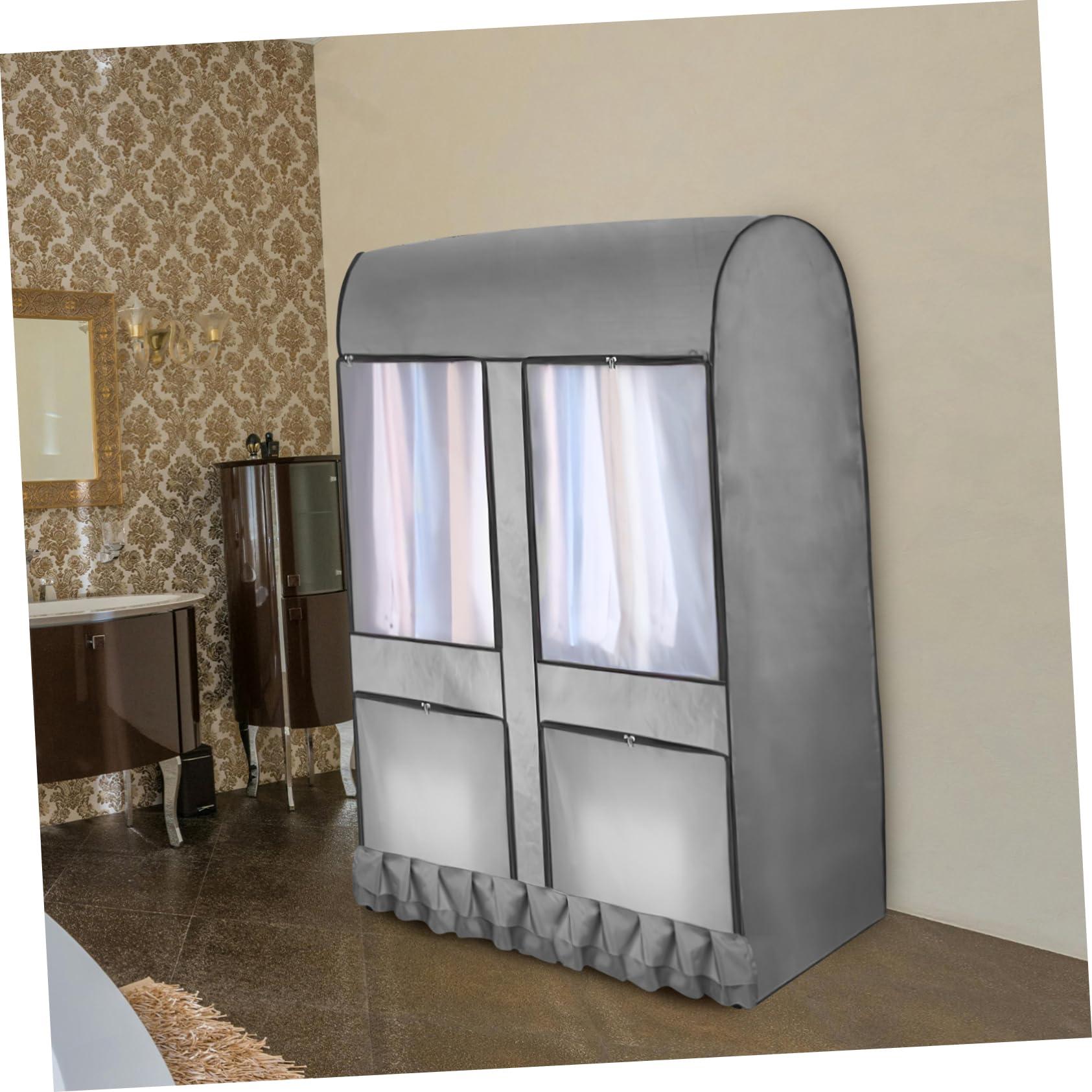 Amosfun Amosfun Cover Clothes Rack Clothes Hanger Cover Wardrobe Cover Hanging Garment Bag Gray/medium Size