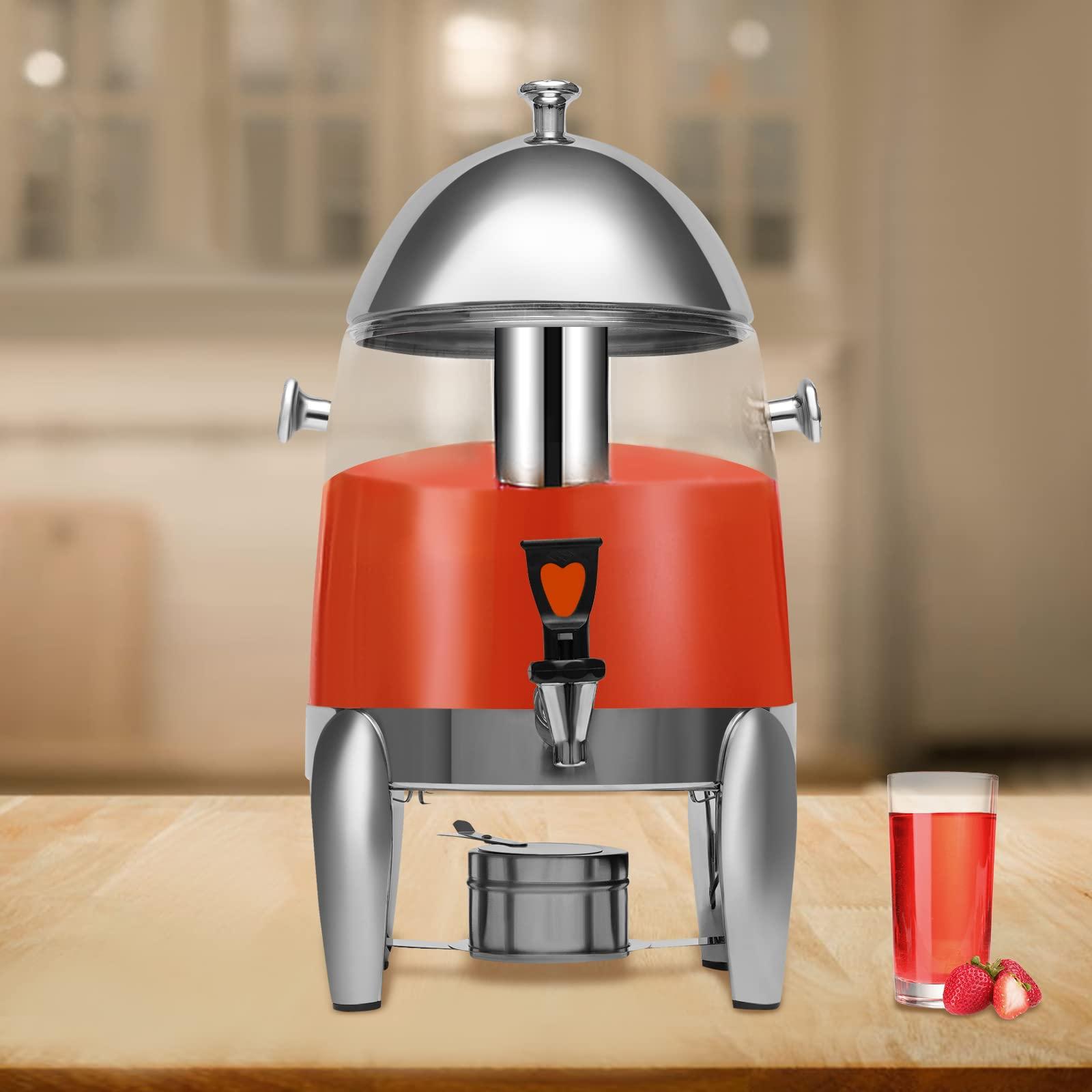 Eapmic 12L Commercial Beverage Dispenser Stainless Steel Cold and Hot Beverage Dispenser Machine with Cold/Heat Preservation Function Juice Tea Drink Dispenser Juice Bucket Drink Buffet Server, Silver